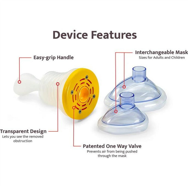 Vital capacity breathing trainer Choking emergency rescue breathing mask Choking Emergency Device