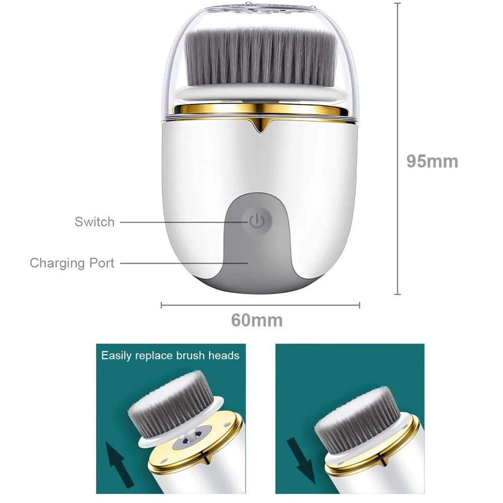 3-in-1 Ultrasonic Facial Cleansing Brush