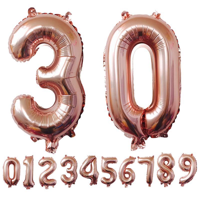 40 inches Rose Gold Number Foil Balloons