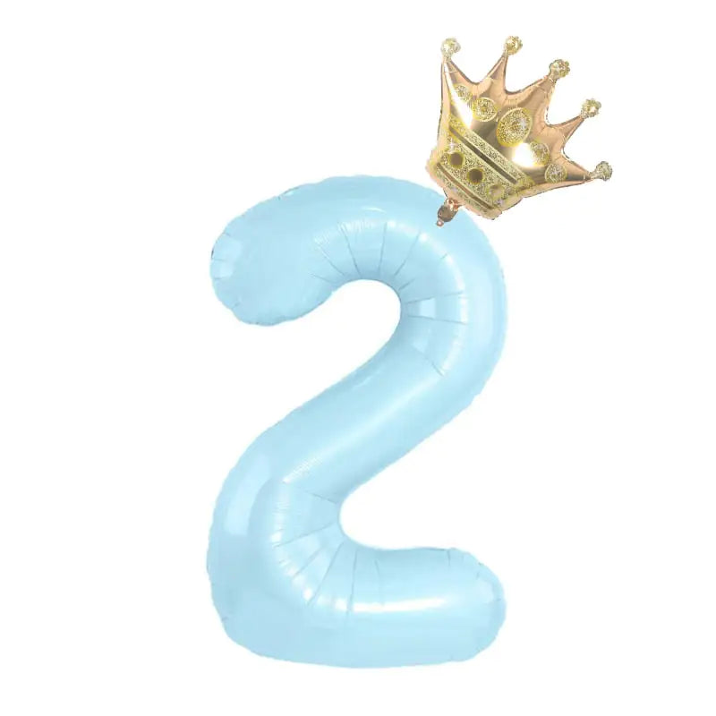 32inch  Number Balloon With Crown