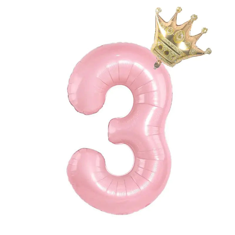 32inch  Number Balloon With Crown