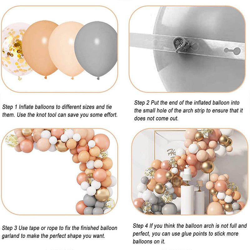 Latex Balloon Chain Combination Retro Peach Set