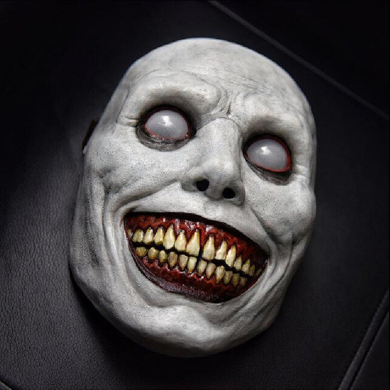 New Halloween horror mask COS exorcist smile white-eyed devil latex headgear