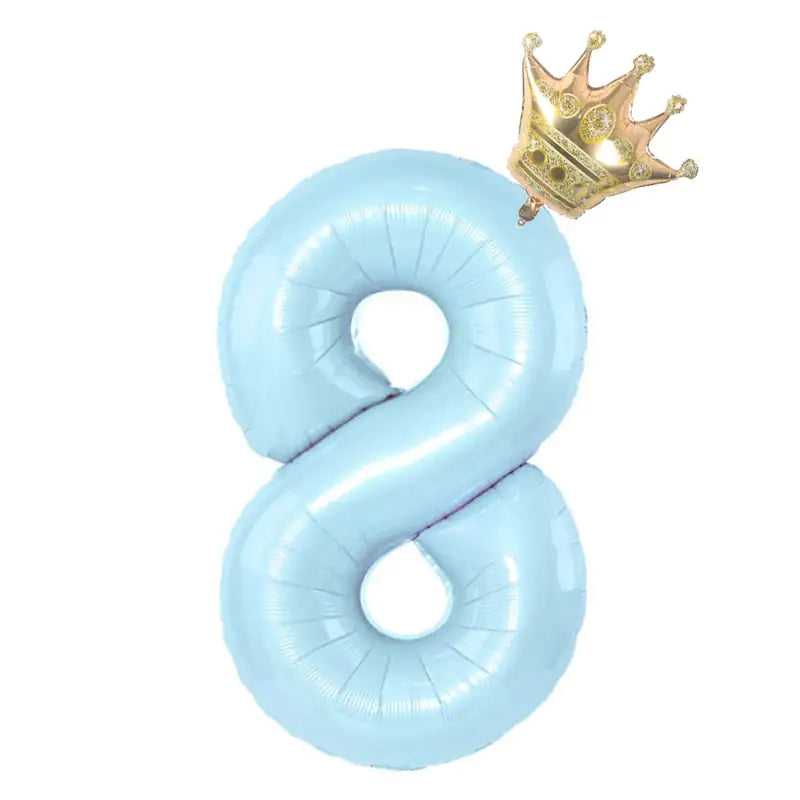 32inch  Number Balloon With Crown