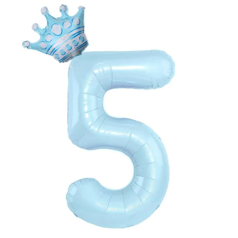 32inch  Number Balloon With Crown