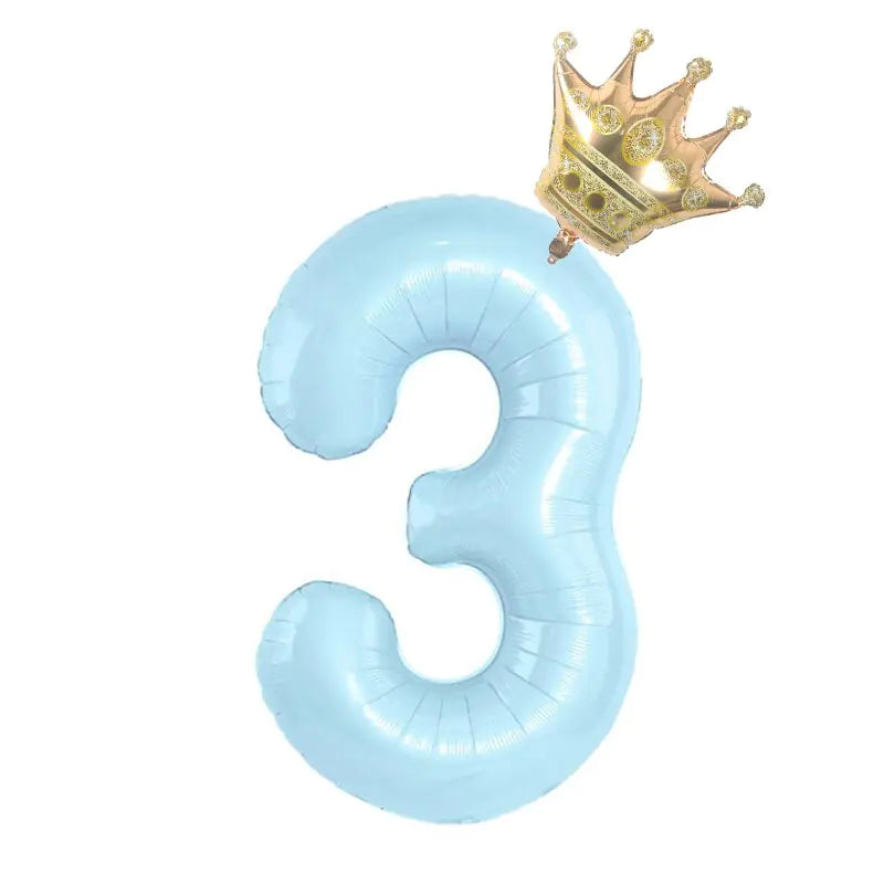 32inch  Number Balloon With Crown