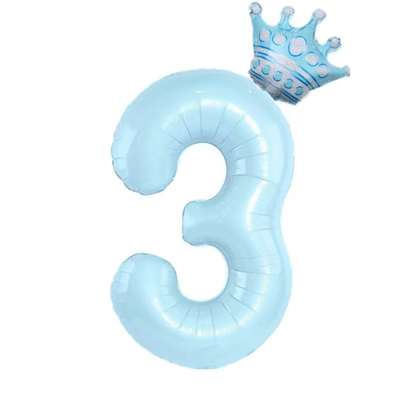 32inch  Number Balloon With Crown