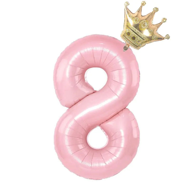 32inch  Number Balloon With Crown