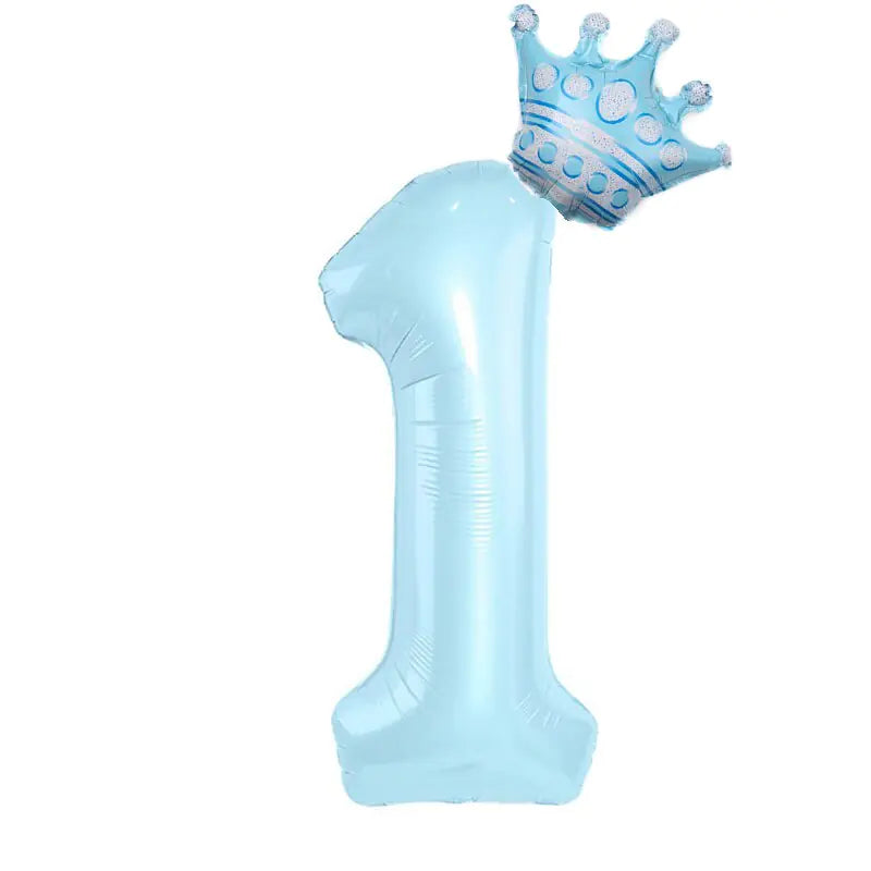 32inch  Number Balloon With Crown