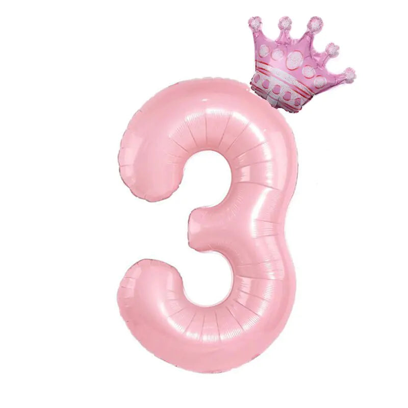 32inch  Number Balloon With Crown