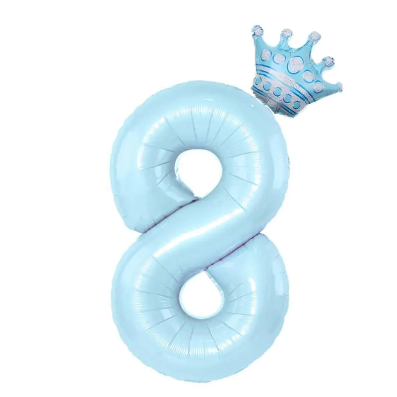 32inch  Number Balloon With Crown